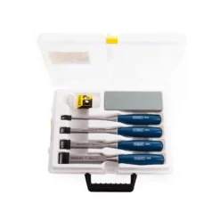 Stanley 0-16-130 Bevel Edge Chisel Set Of 4 & Oilstone