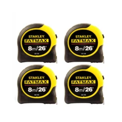 Stanley 0-33-726 FatMax Metric/Imperial Tape Measure With Blade Armor 8m Pack Of 4