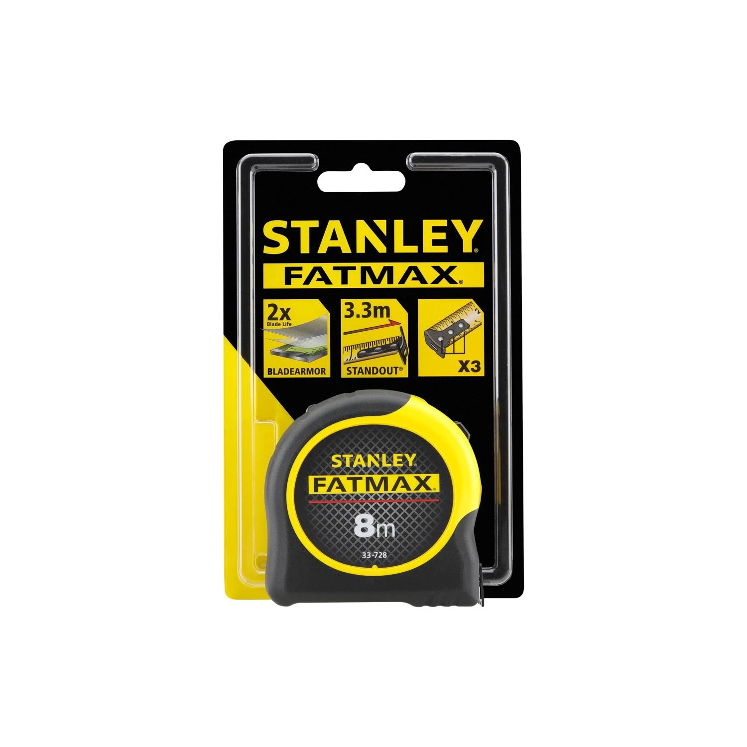 Stanley 0-33-728 Fatmax Metric Tape Measure With Blade Armor 8m 3 Stanley 0-33-728 Fatmax Metric Tape Measure With Blade Armor 8m - Image 3