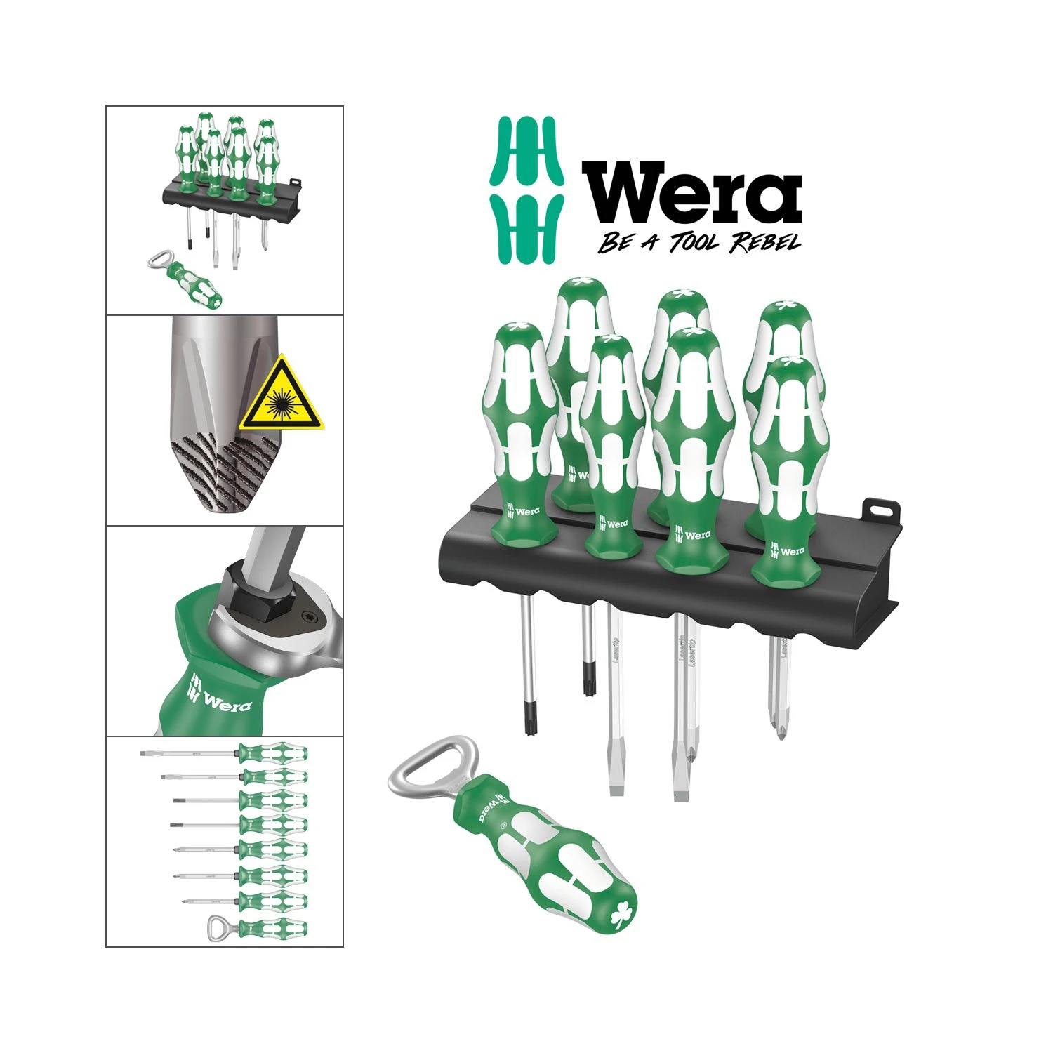 Wera 05347822001 Sports Edition Ireland 8 Piece Kraftform Screwdriver Set 2 Wera 05347822001 Sports Edition Ireland 8 Piece Kraftform Screwdriver Set - Image 2