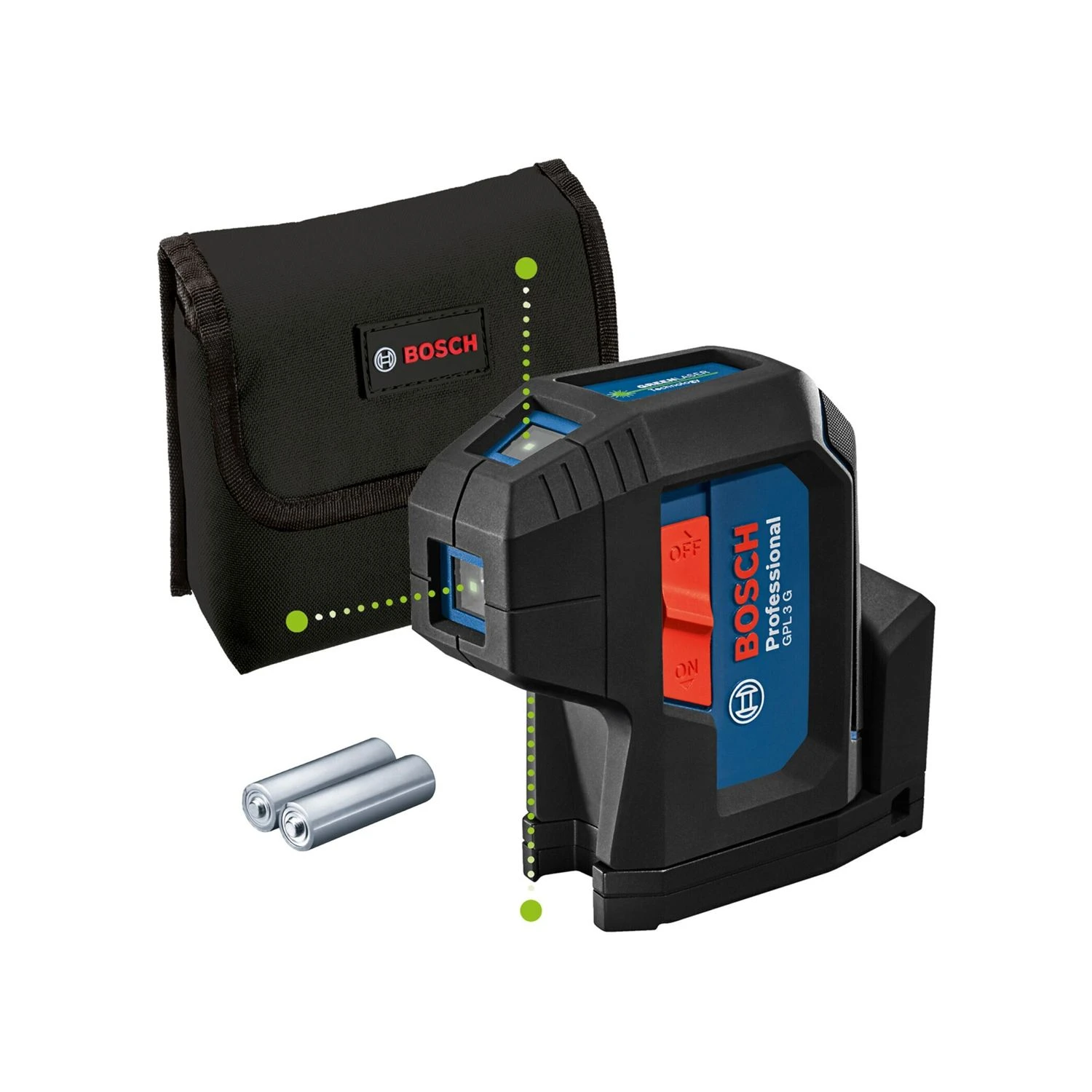 Bosch GPL 3 G Professional Point Laser With 2 X 1.5 V LR6 (AA) & Pouch - 0601066N00 1 Bosch GPL 3 G Professional Point Laser With 2 X 1.5 V LR6 (AA) & Pouch - 0601066N00