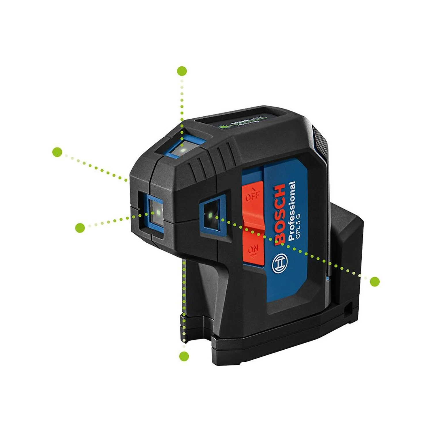 Bosch GPL 5 G Professional Point Laser With 2 X 1.5 V LR6 (AA) Batteries & Pouch - 0601066P00 2 Bosch GPL 5 G Professional Point Laser With 2 X 1.5 V LR6 (AA) Batteries & Pouch - 0601066P00 - Image 2