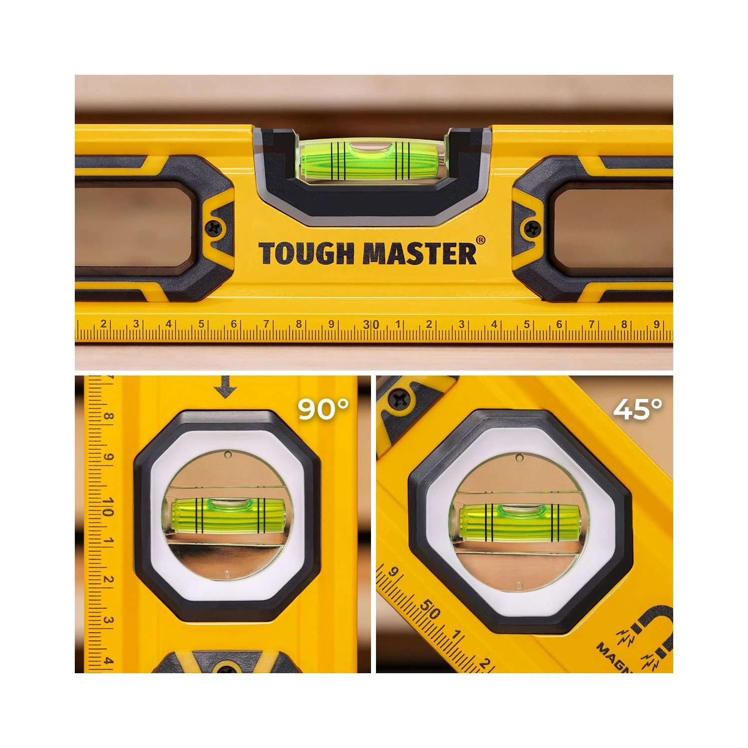 TOUGH MASTER® Magnetic Alloy Spirit Level, 600 Mm 24” 3 Vials (TM-SL60V) 3 TOUGH MASTER® Magnetic Alloy Spirit Level, 600 Mm 24” 3 Vials (TM-SL60V) - Image 3