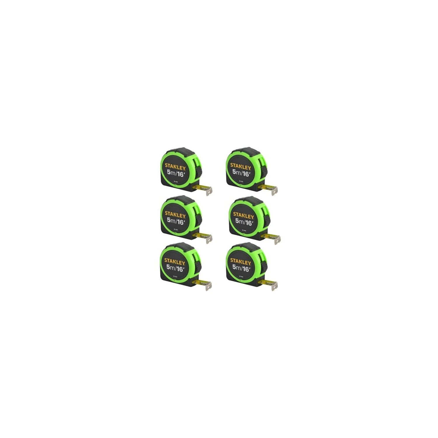 6 X Stanley Pocket Tape 5M / 16Ft Green 1-30-696 1 6 X Stanley Pocket Tape 5M / 16Ft Green 1-30-696