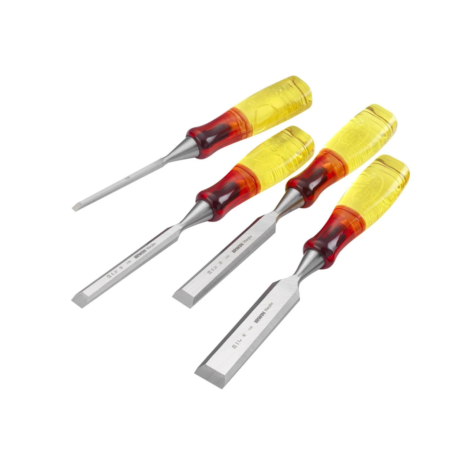 IRWIN M373 Bevel Edge Chisel Splitproof Handle Set, 4 Piece 1 IRWIN M373 Bevel Edge Chisel Splitproof Handle Set, 4 Piece