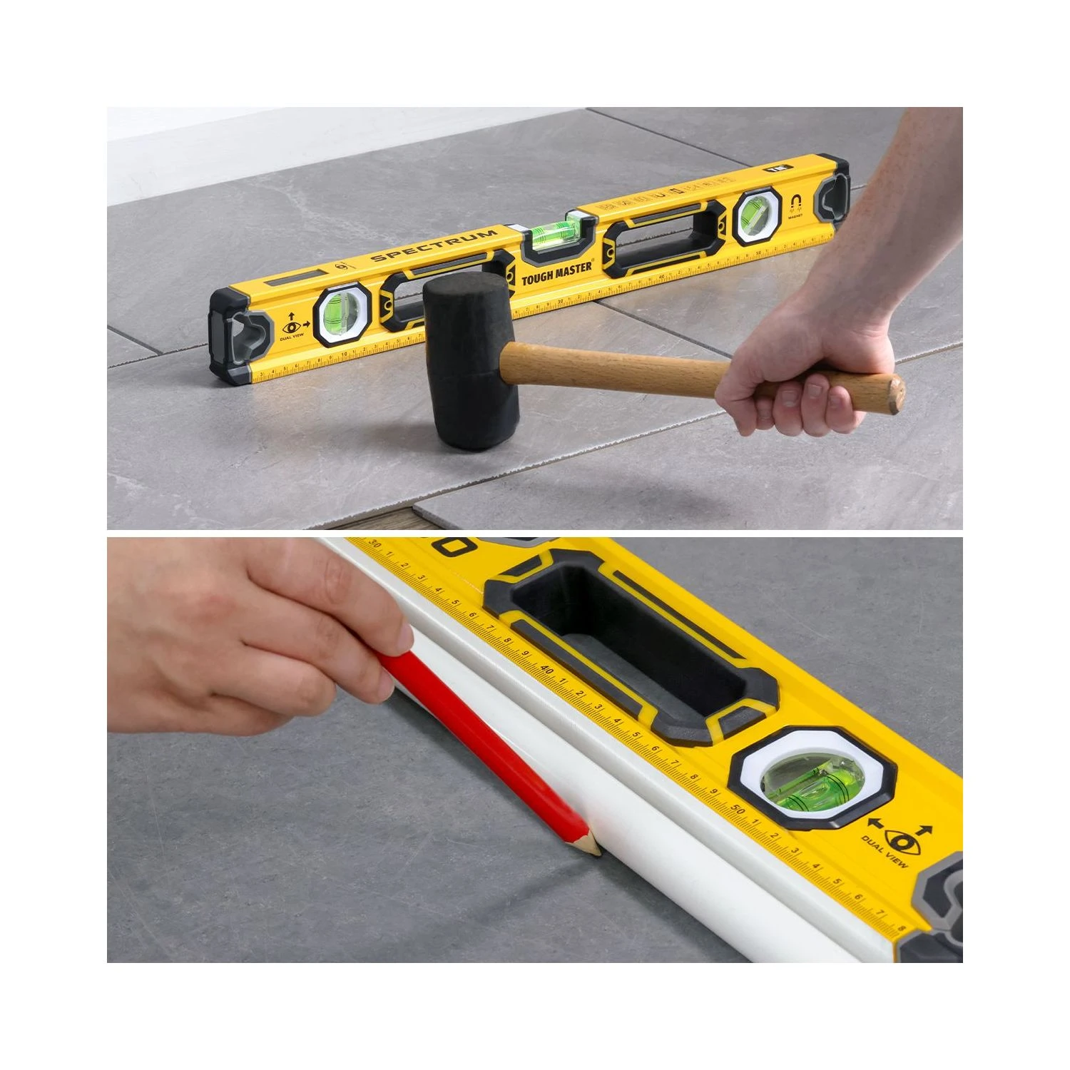 TOUGH MASTER® Magnetic Alloy Spirit Level, 600 Mm 24” 3 Vials (TM-SL60V) 5 TOUGH MASTER® Magnetic Alloy Spirit Level, 600 Mm 24” 3 Vials (TM-SL60V) - Image 5