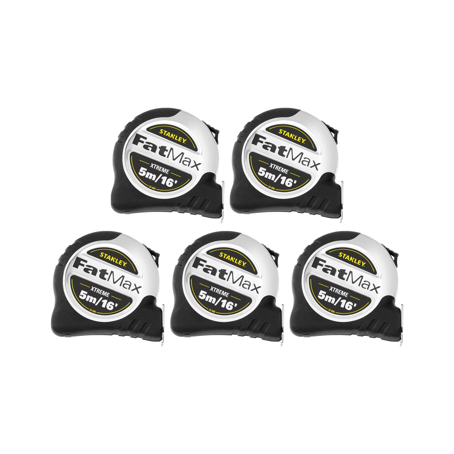 Stanley STA533886 FatMax 5m/16ft Tape Measure Pack Of 5 1 Stanley STA533886 FatMax 5m/16ft Tape Measure Pack Of 5