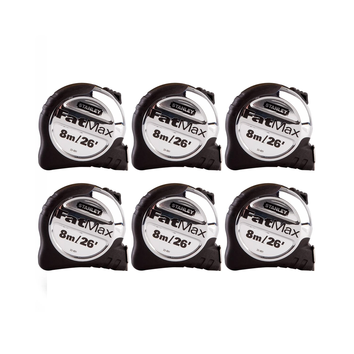 Stanley STA533891 FatMax Xtreme Tape Measure 8m/26ft Pack Of 6 1 Stanley STA533891 FatMax Xtreme Tape Measure 8m/26ft Pack Of 6