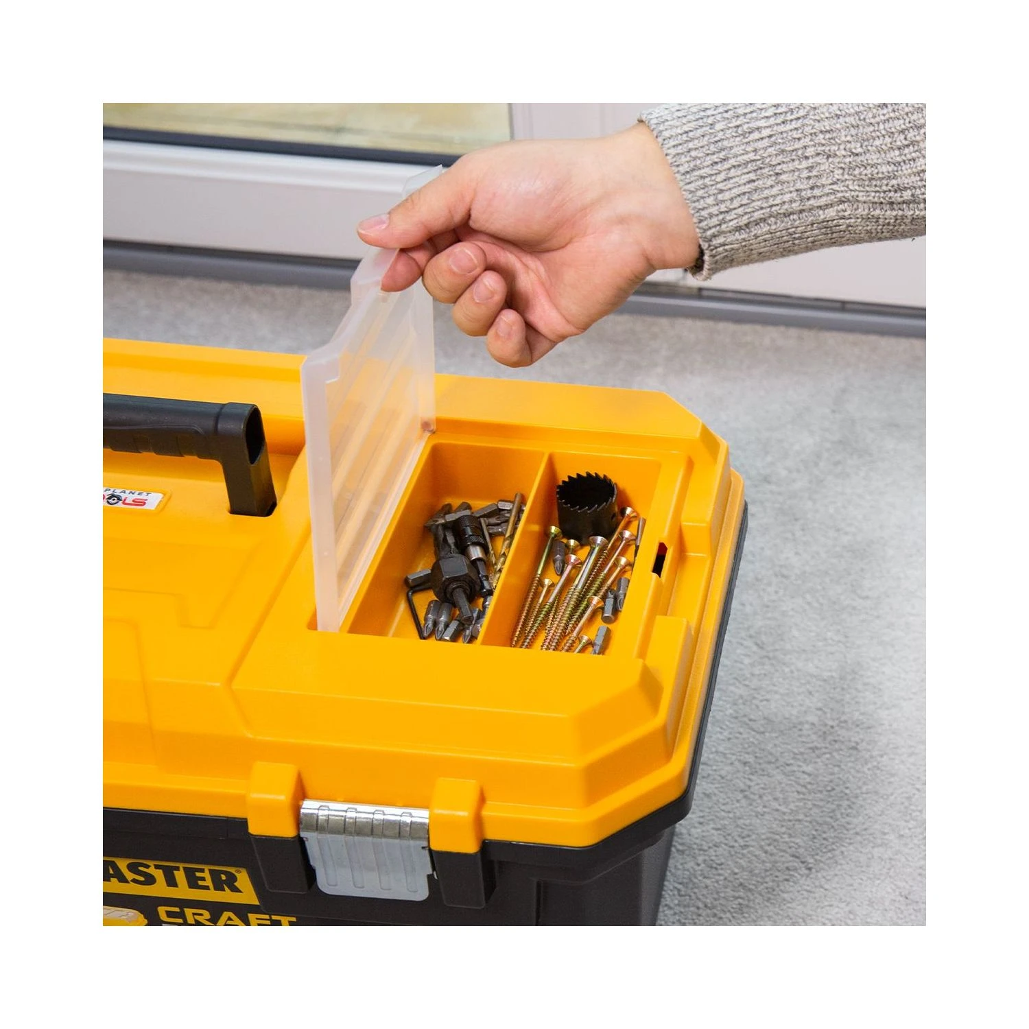 TOUGH MASTER® UPT-4032 22" Heavy Duty Plastic Craft Tool Box With Tray & Compartment Organiser 8 TOUGH MASTER® UPT-4032 22" Heavy Duty Plastic Craft Tool Box With Tray & Compartment Organiser - Image 8