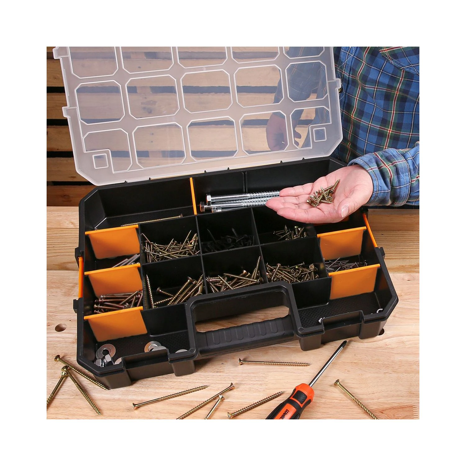 TOUGH MASTER® 17” Organizer Light Stackable / Small Parts Carry Case 9 TOUGH MASTER® 17” Organizer Light Stackable / Small Parts Carry Case - Image 9