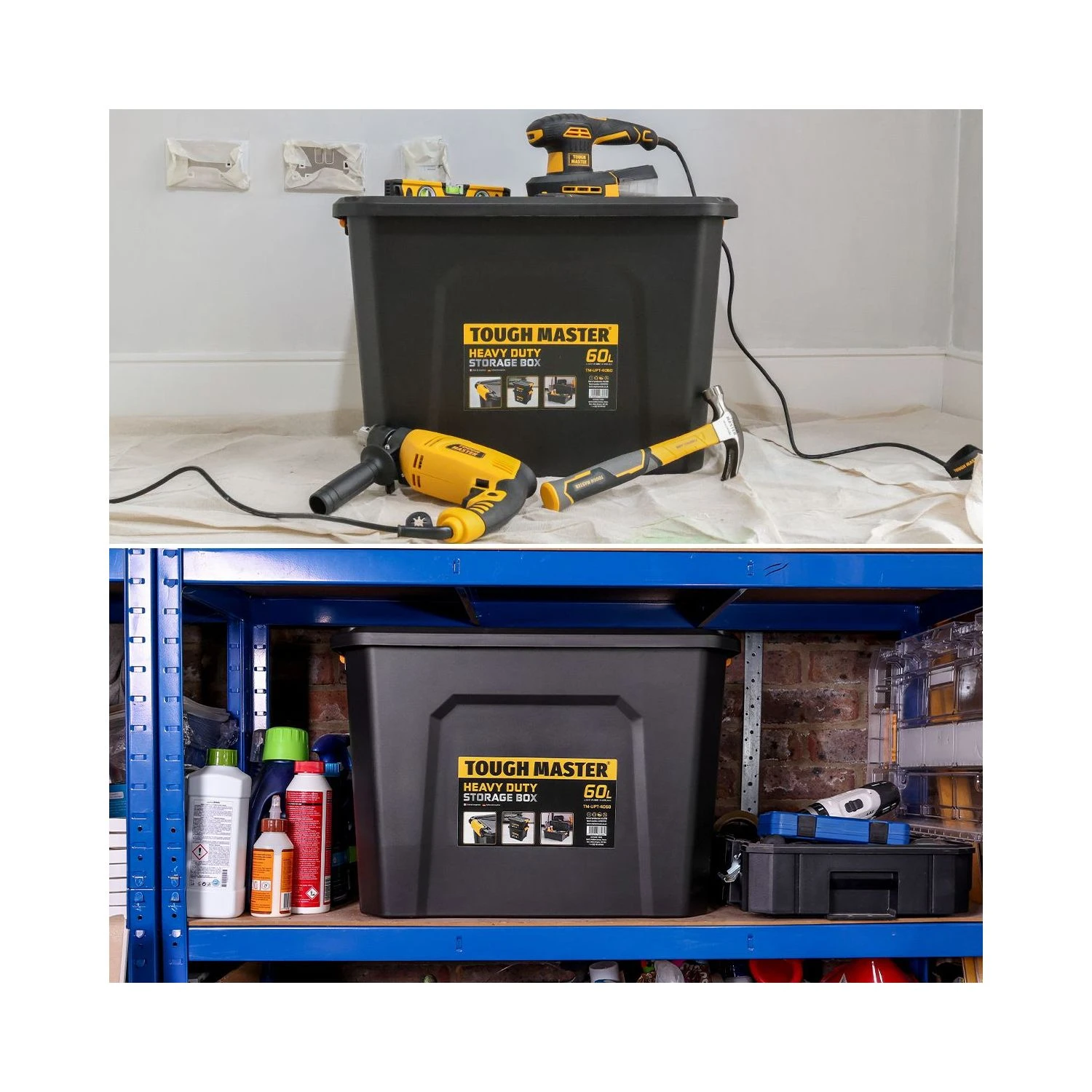 TOUGH MASTER® Storage Box Heavy Duty Stackable Plastic Box Chest Organiser For Tools, Toys, Camping Gear - 60 Litres (TM-UPT-4060) 4 TOUGH MASTER® Storage Box Heavy Duty Stackable Plastic Box Chest Organiser For Tools, Toys, Camping Gear - 60 Litres (TM-UPT-4060) - Image 4