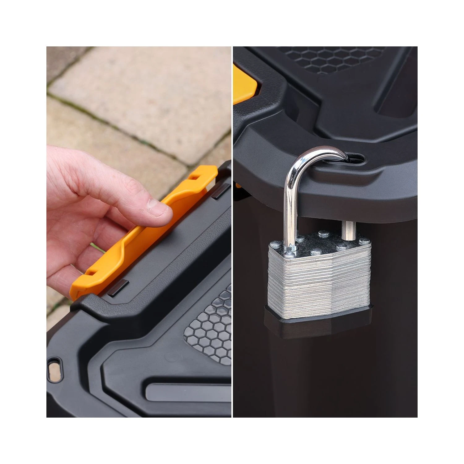 TOUGH MASTER® Storage Box Heavy Duty Stackable Plastic Box Chest Organiser For Tools, Toys, Camping Gear - 60 Litres (TM-UPT-4060) 7 TOUGH MASTER® Storage Box Heavy Duty Stackable Plastic Box Chest Organiser For Tools, Toys, Camping Gear - 60 Litres (TM-UPT-4060) - Image 7