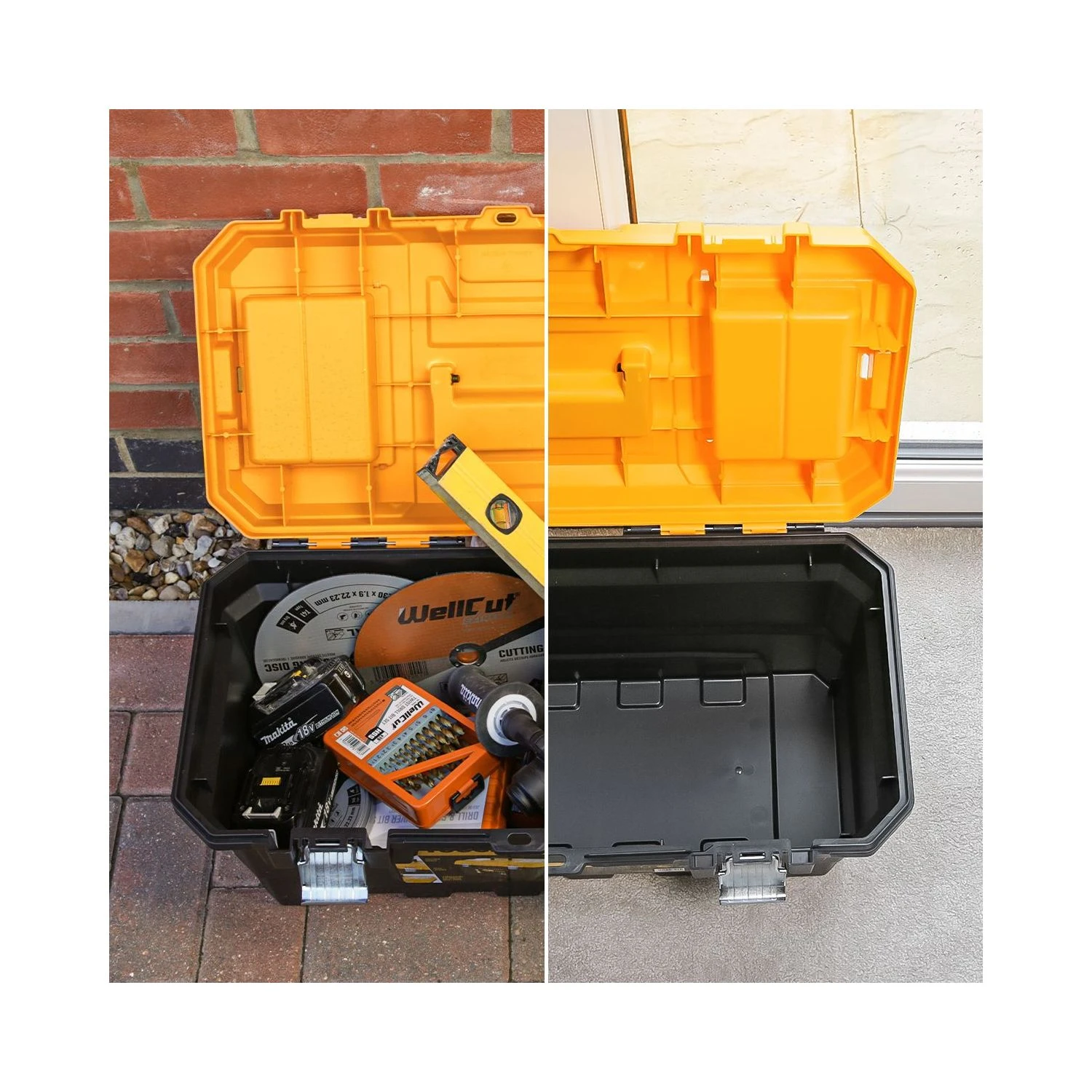 TOUGH MASTER® UPT-4032 22" Heavy Duty Plastic Craft Tool Box With Tray & Compartment Organiser 6 TOUGH MASTER® UPT-4032 22" Heavy Duty Plastic Craft Tool Box With Tray & Compartment Organiser - Image 6