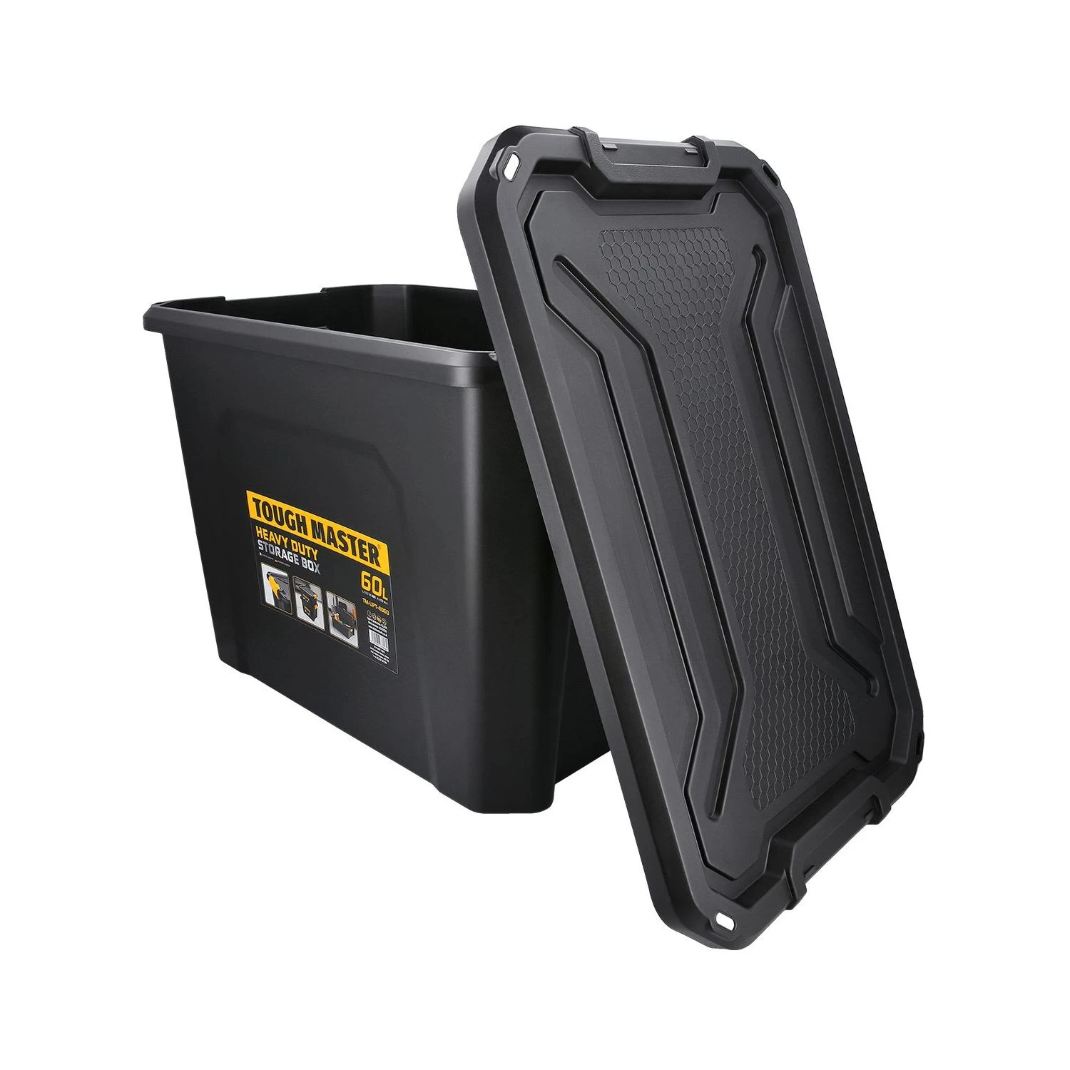 TOUGH MASTER® Storage Box Heavy Duty Stackable Plastic Box Chest Organiser For Tools, Toys, Camping Gear - 60 Litres (TM-UPT-4060) 2 TOUGH MASTER® Storage Box Heavy Duty Stackable Plastic Box Chest Organiser For Tools, Toys, Camping Gear - 60 Litres (TM-UPT-4060) - Image 2