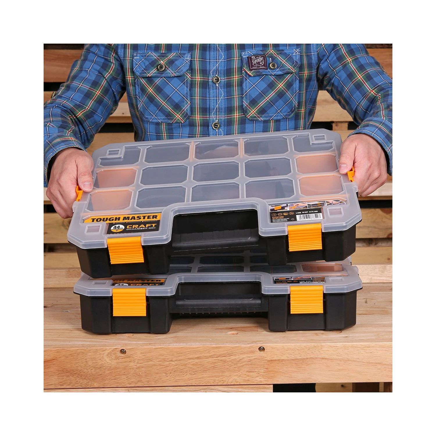 TOUGH MASTER® 17” Organizer Light Stackable / Small Parts Carry Case 7 TOUGH MASTER® 17” Organizer Light Stackable / Small Parts Carry Case - Image 7