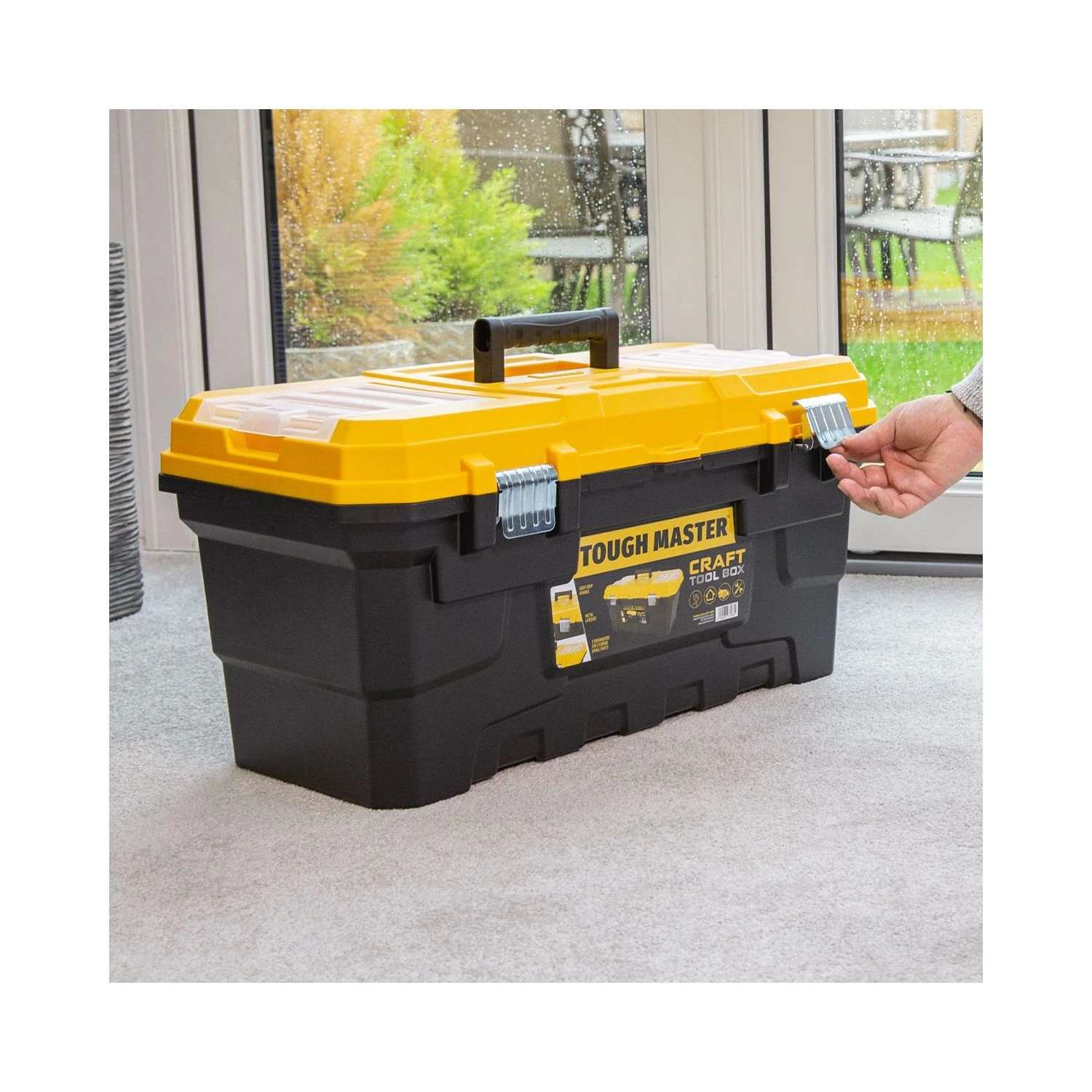 TOUGH MASTER® UPT-4032 22" Heavy Duty Plastic Craft Tool Box With Tray & Compartment Organiser 4 TOUGH MASTER® UPT-4032 22" Heavy Duty Plastic Craft Tool Box With Tray & Compartment Organiser - Image 4