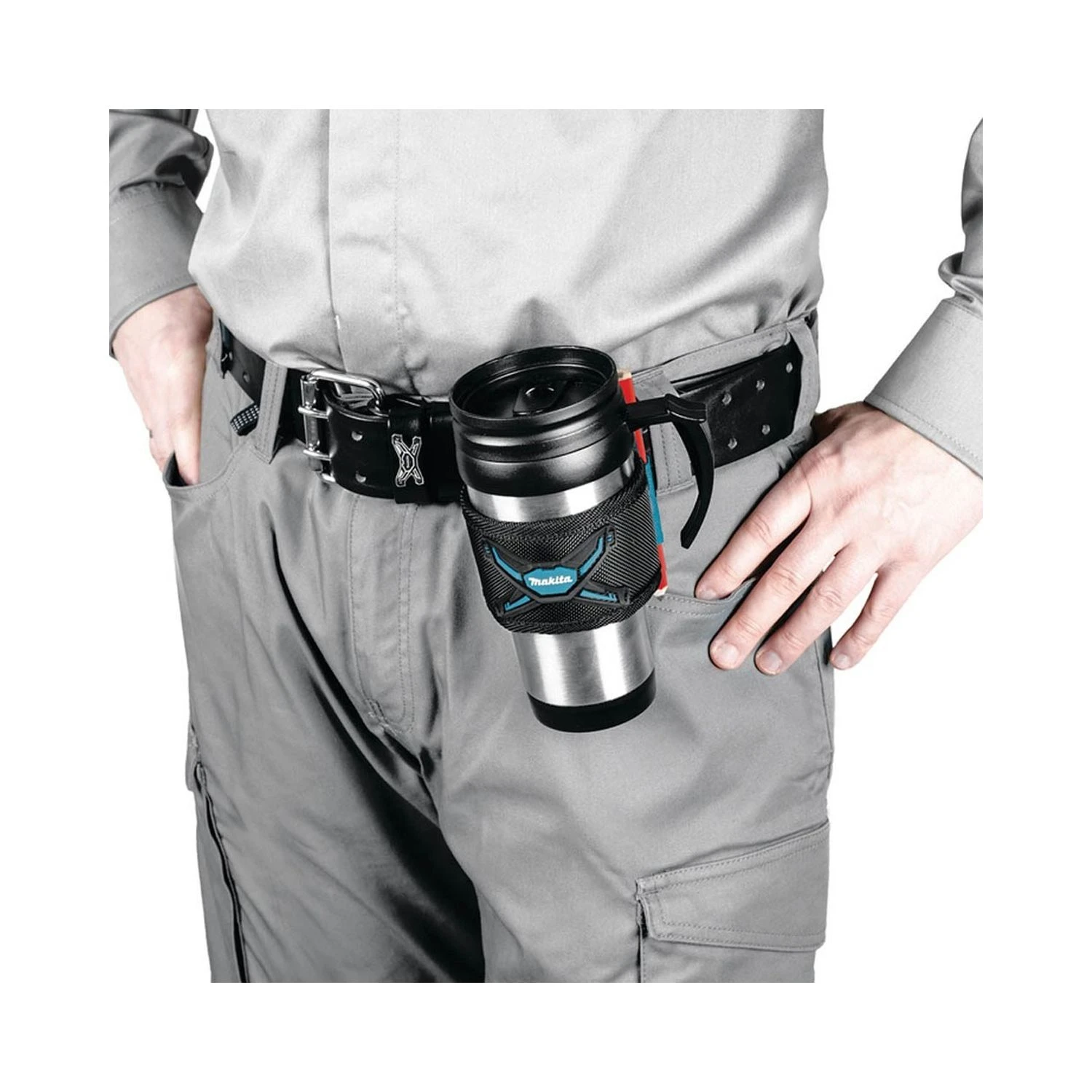 Makita E-05608 Stainless Thermal Mug & Holder 2 Makita E-05608 Stainless Thermal Mug & Holder - Image 2