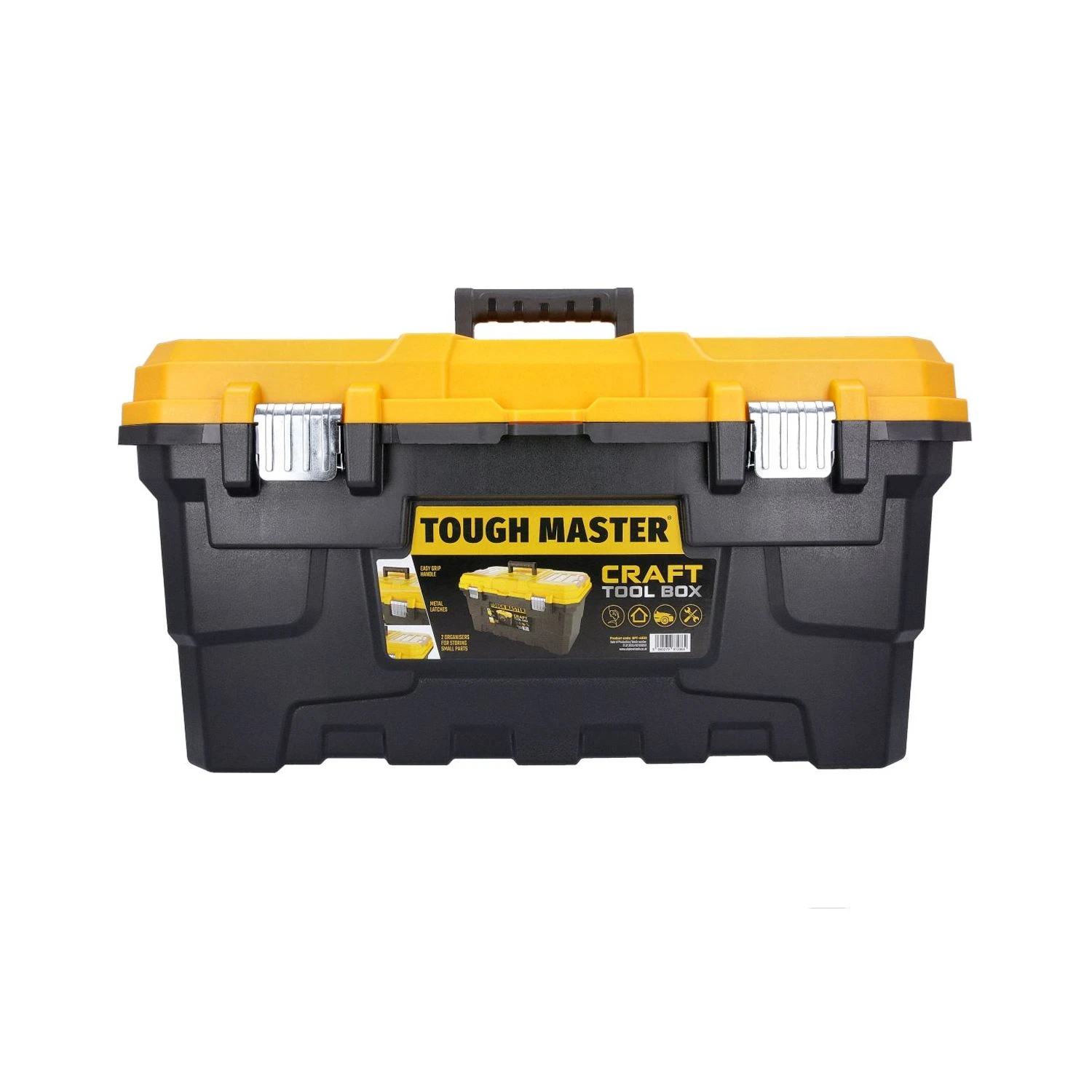 TOUGH MASTER® UPT-4032 22" Heavy Duty Plastic Craft Tool Box With Tray & Compartment Organiser 1 TOUGH MASTER® UPT-4032 22" Heavy Duty Plastic Craft Tool Box With Tray & Compartment Organiser