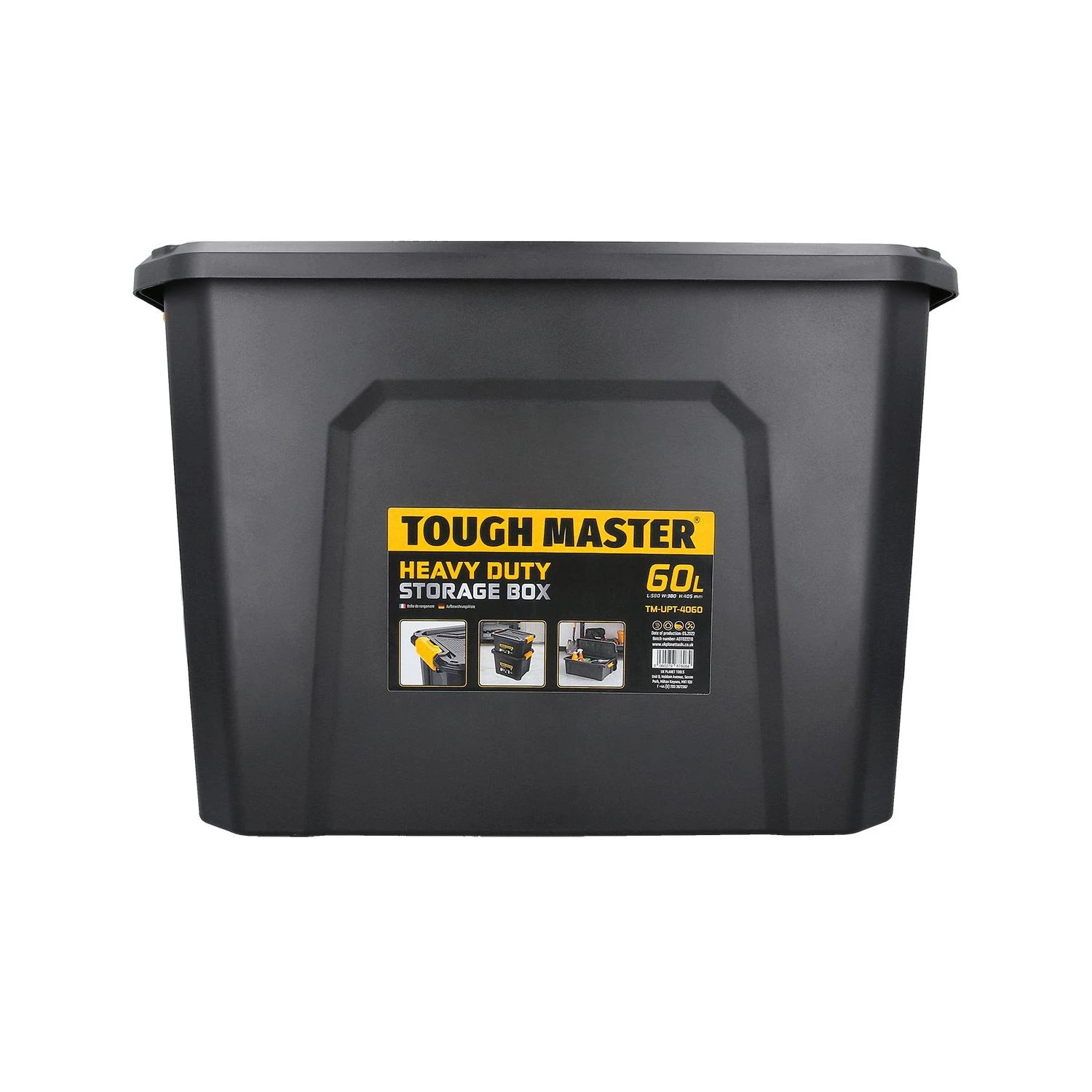 TOUGH MASTER® Storage Box Heavy Duty Stackable Plastic Box Chest Organiser For Tools, Toys, Camping Gear - 60 Litres (TM-UPT-4060) 1 TOUGH MASTER® Storage Box Heavy Duty Stackable Plastic Box Chest Organiser For Tools, Toys, Camping Gear - 60 Litres (TM-UPT-4060)