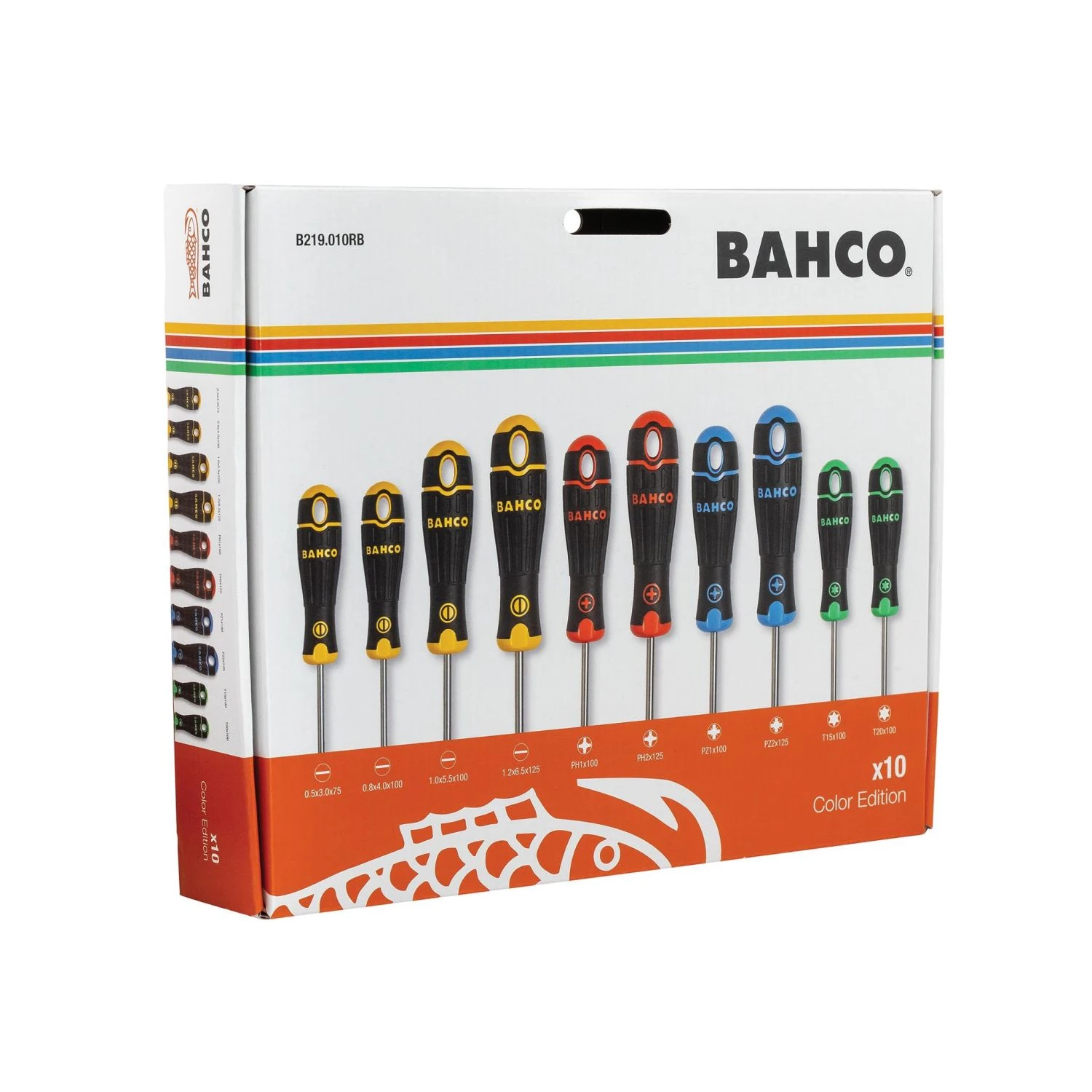 Bahco BAHB219010RB Coloured Handle Screwdriver Set, 10 Pcs 2 Bahco BAHB219010RB Coloured Handle Screwdriver Set, 10 Pcs - Image 2