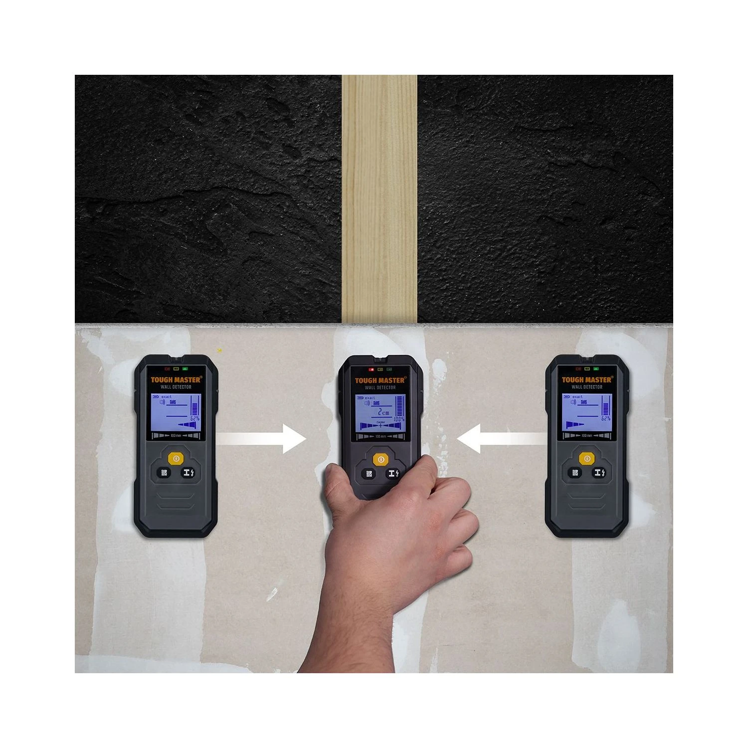 TOUGH MASTER® Wall Detector Electronic Stud Finder For Metal, Wire & Wood With 1 X Dry Battery & Carry Case - 9 Volts (TM-WD100) 7 TOUGH MASTER® Wall Detector Electronic Stud Finder For Metal, Wire & Wood With 1 X Dry Battery & Carry Case - 9 Volts (TM-WD100) - Image 7