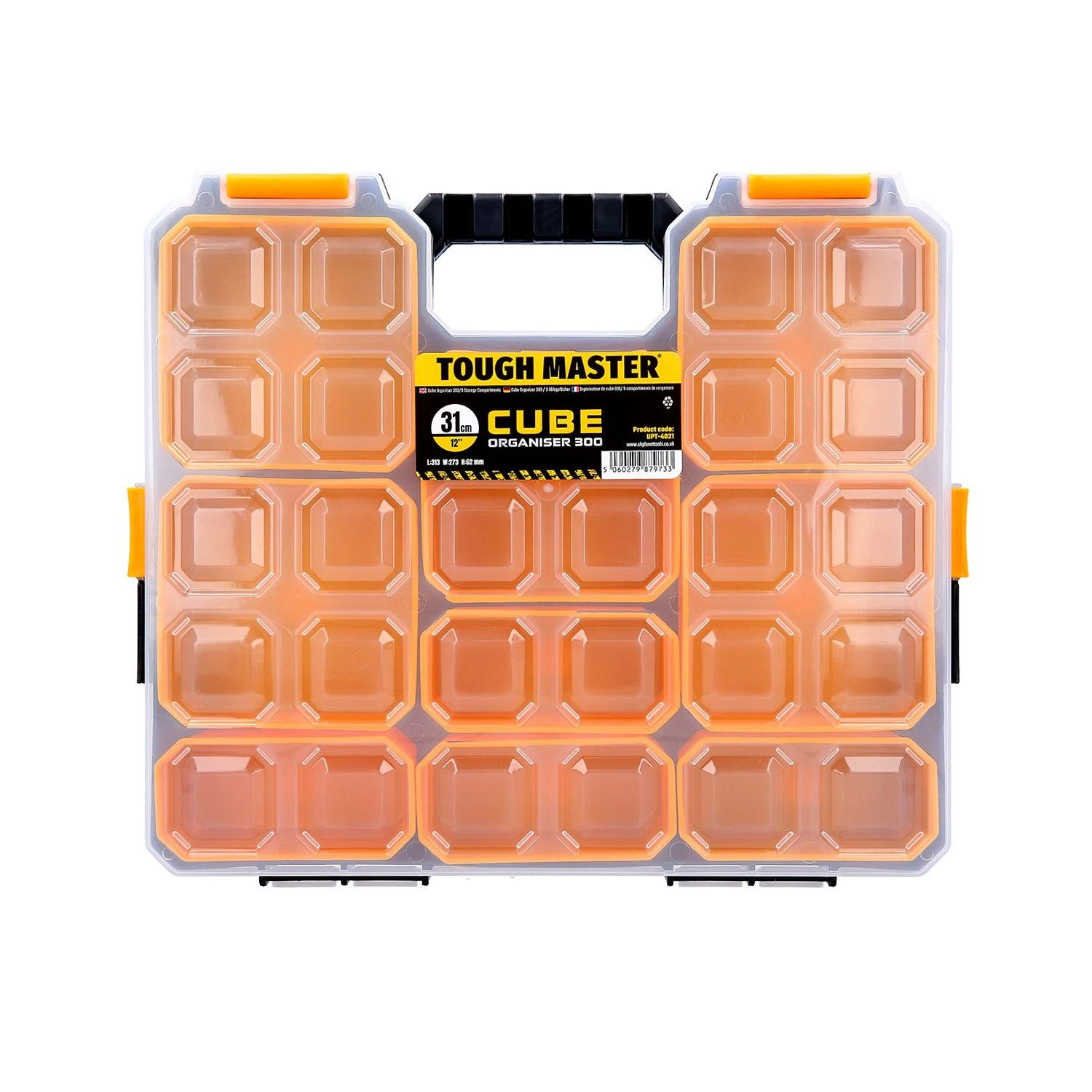 TOUGH MASTER® Small Parts Carry Case / Organizer Light Stackable 9 Compartments 1 TOUGH MASTER® Small Parts Carry Case / Organizer Light Stackable 9 Compartments