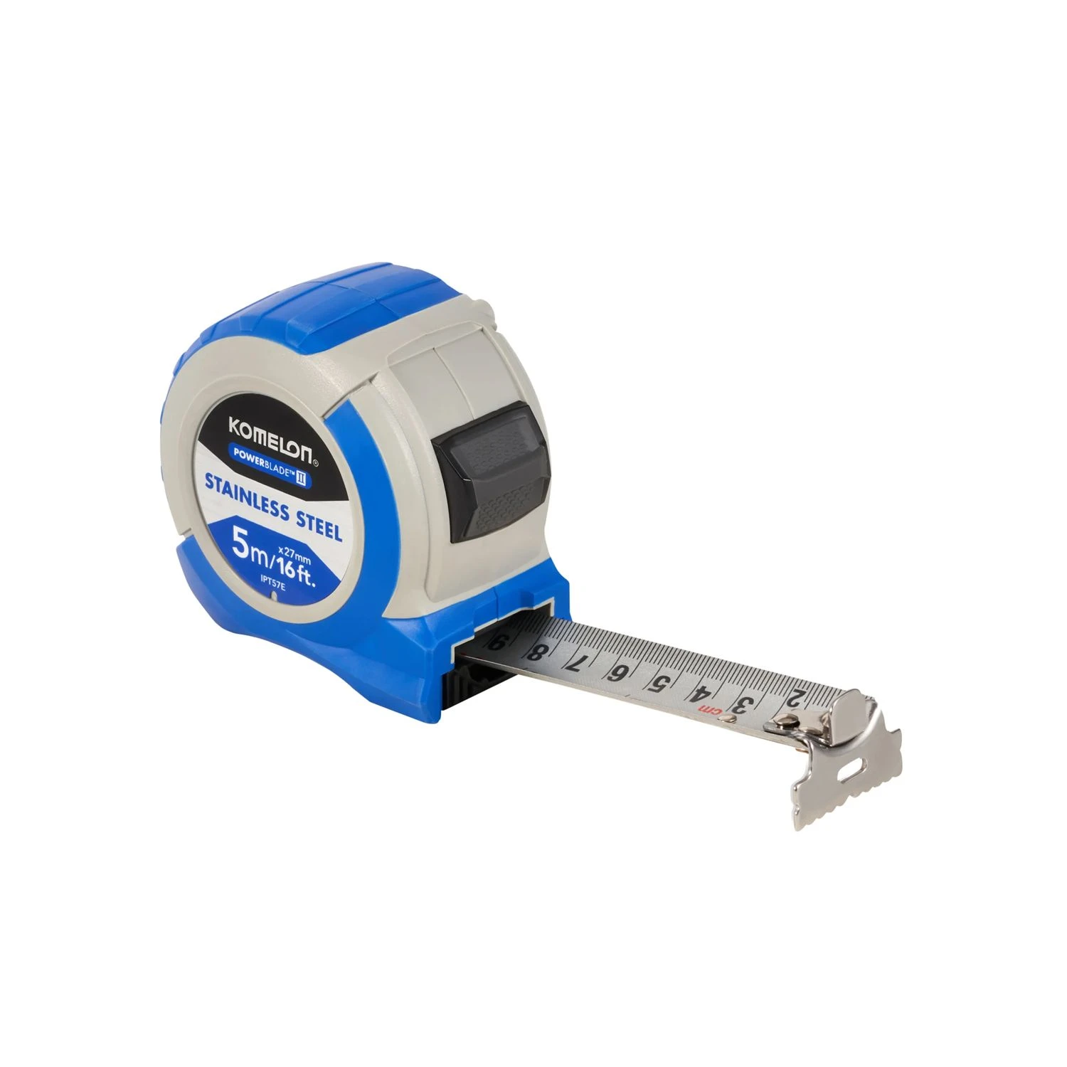 Komelon KOMIPT57E Stainless Steel PowerBlade Pocket Tape Measure 5m/16ft - Width 27mm 1 Komelon KOMIPT57E Stainless Steel PowerBlade Pocket Tape Measure 5m/16ft - Width 27mm