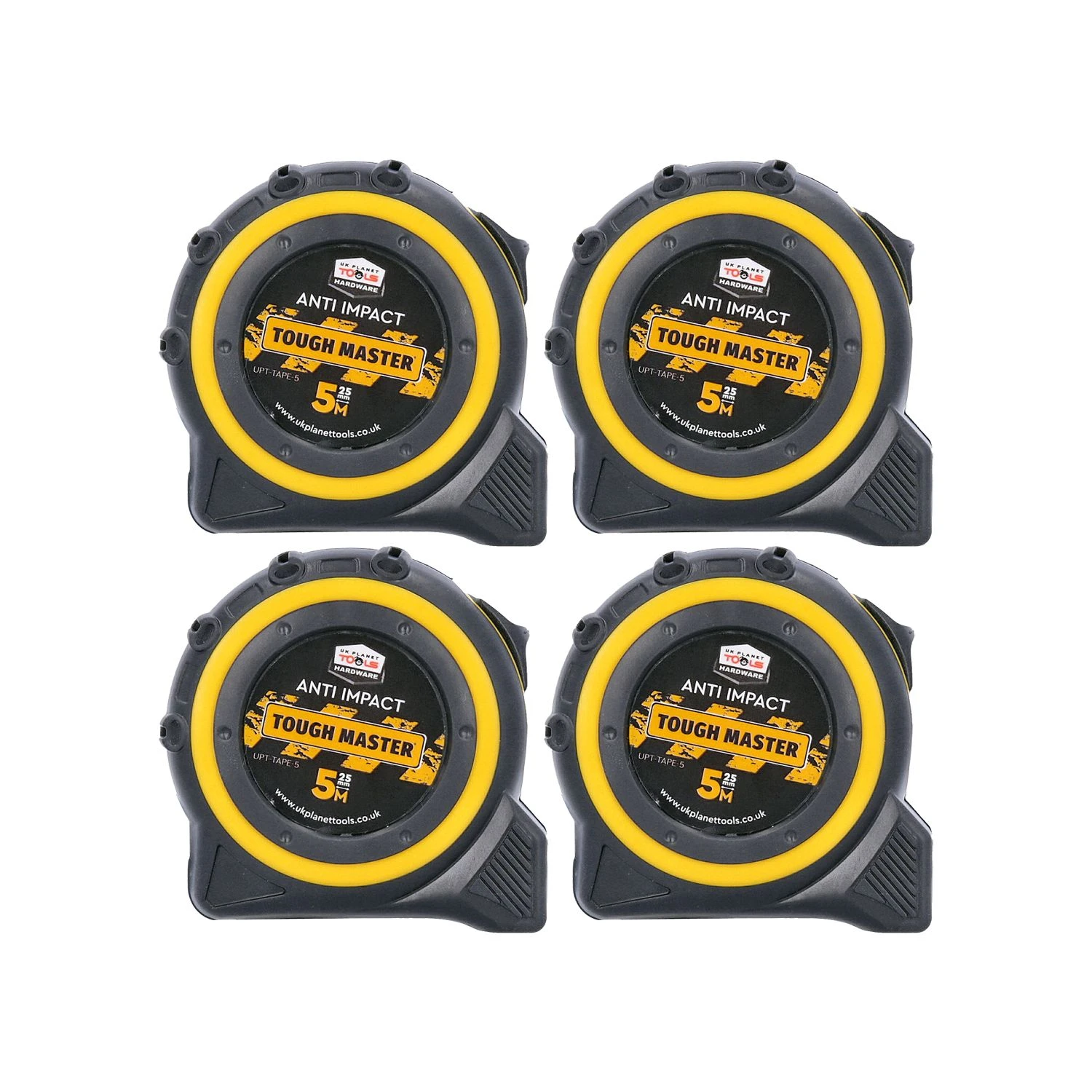 TOUGH MASTER Pocket Tape Measures 5M/16ft Anti-Impact 25mm Wide Pack Of 4 1 TOUGH MASTER Pocket Tape Measures 5M/16ft Anti-Impact 25mm Wide Pack Of 4