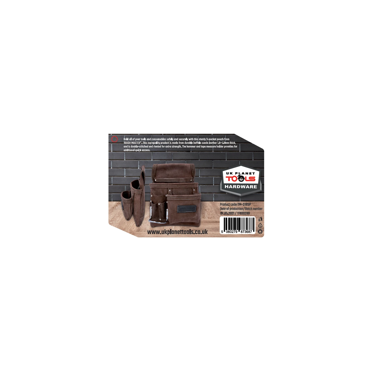 TOUGH MASTER® Suede Leather Tool Pouch 6 Pockets - 1.6-1.8 Millimeters (TM-318SP) 10 TOUGH MASTER® Suede Leather Tool Pouch 6 Pockets - 1.6-1.8 Millimeters (TM-318SP) - Image 10