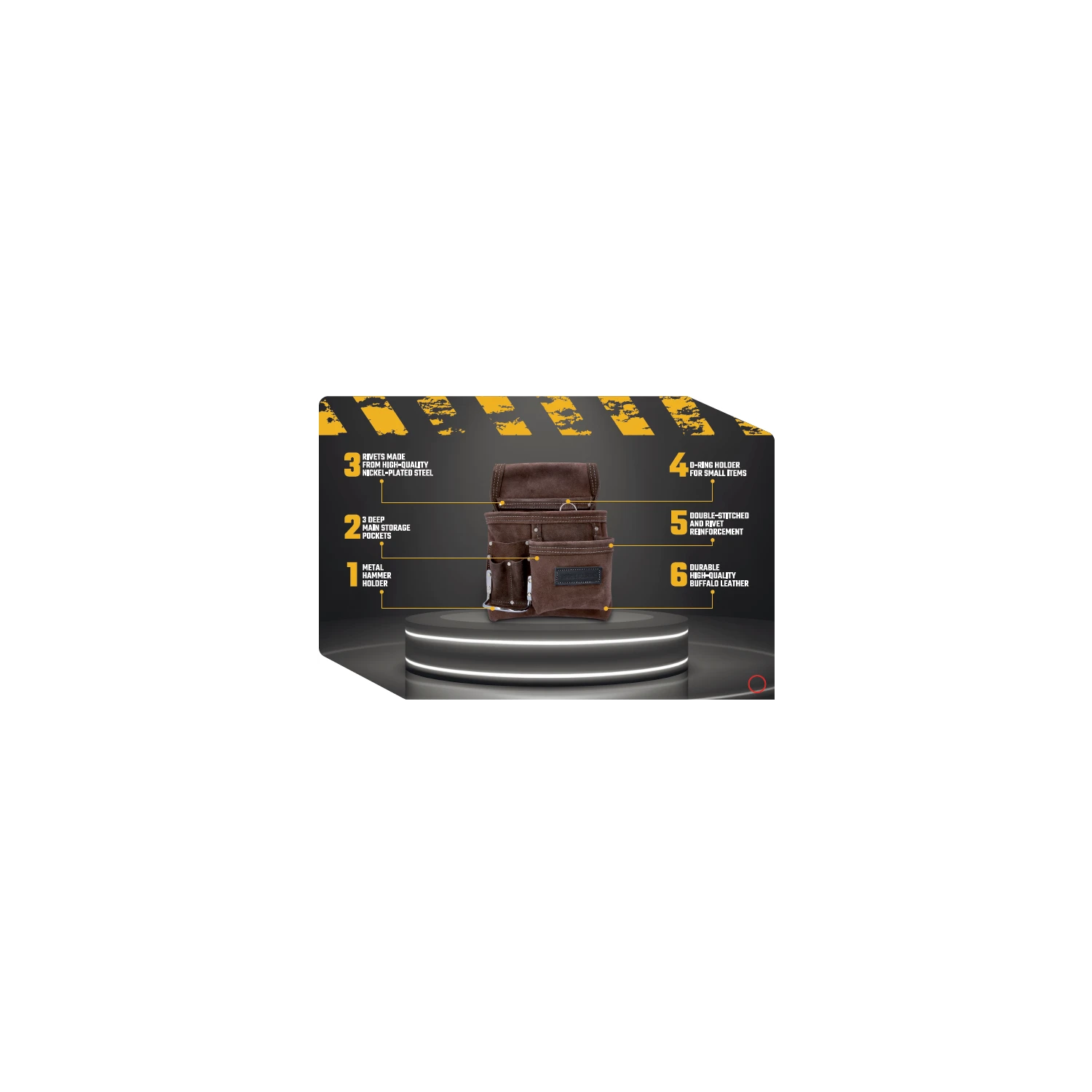 TOUGH MASTER® Suede Leather Tool Pouch 6 Pockets - 1.6-1.8 Millimeters (TM-318SP) 11 TOUGH MASTER® Suede Leather Tool Pouch 6 Pockets - 1.6-1.8 Millimeters (TM-318SP) - Image 11