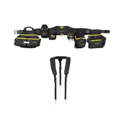 TOUGH MASTER Heavy Duty Work Belt Organizer 21 Pocket Tool Pouch Tool Holder Men/Women Apron Tape Holster, Hammer Loop Heavy Duty 6 Pouch For Builders, Carpenter, Electrician Back Padded Belt