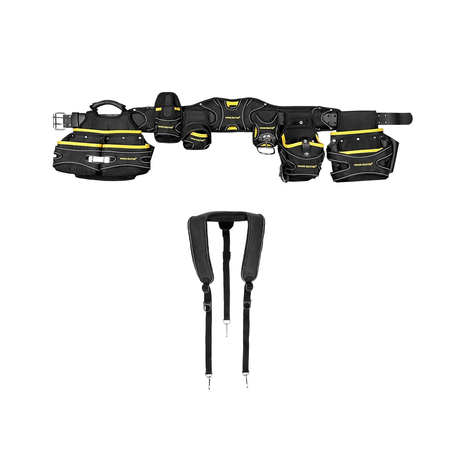 TOUGH MASTER Heavy Duty Work Belt Organizer 21 Pocket Tool Pouch Tool Holder Men/Women Apron Tape Holster, Hammer Loop Heavy Duty 6 Pouch For Builders, Carpenter, Electrician Back Padded Belt 1 TOUGH MASTER Heavy Duty Work Belt Organizer 21 Pocket Tool Pouch Tool Holder Men/Women Apron Tape Holster, Hammer Loop Heavy Duty 6 Pouch For Builders, Carpenter, Electrician Back Padded Belt