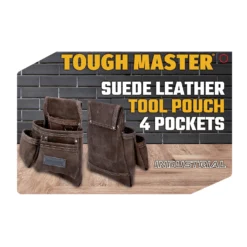 TOUGH MASTER® Suede Leather Tool Pouch 4 Pockets - 1.6-1.8 Millimeters (TM-418SP) -Chisel Pack Sales Store tm 418sp 1