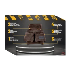 TOUGH MASTER® Suede Leather Tool Pouch 4 Pockets - 1.6-1.8 Millimeters (TM-418SP) -Chisel Pack Sales Store tm 418sp 4