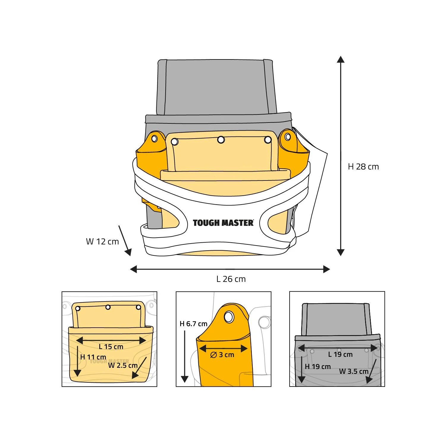 TOUGH MASTER TM-71750 2 Pocket Screw + Nail Fixing Pouch 8 TOUGH MASTER TM-71750 2 Pocket Screw + Nail Fixing Pouch - Image 8