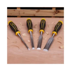 TOUGH MASTER® 4 Piece Wood Chisel Set Wood Carving Chisels With WellCut 2 Piece Flip-Series 60x150 Quick Grip Clamp -Chisel Pack Sales Store tm cs144 02