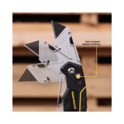 TOUGH MASTER® Folding Utility Knife With Blade Compartment & 3 Replacement Blades & 10 Piece Extra Utility Knife Blades 14 TOUGH MASTER® Folding Utility Knife With Blade Compartment & 3 Replacement Blades & 10 Piece Extra Utility Knife Blades -Chisel Pack Sales Store tm ufk174 07 1