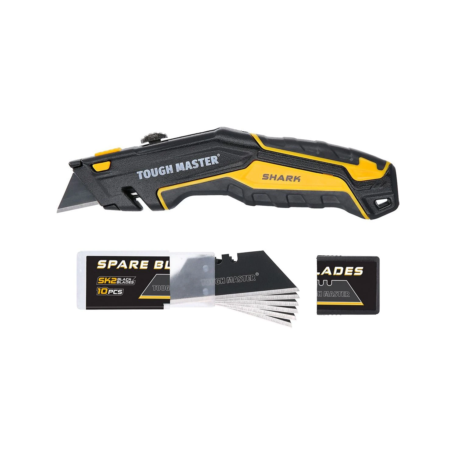 TOUGH MASTER® Retractable Utility Knife Retractable Trimming Utility Knife With 4 SK2 Blades & 10 Piece Extra Utility Knife Blades 1 TOUGH MASTER® Retractable Utility Knife Retractable Trimming Utility Knife With 4 SK2 Blades & 10 Piece Extra Utility Knife Blades