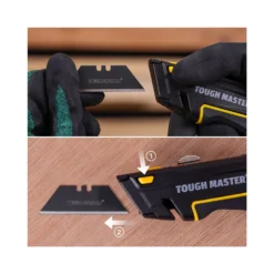 TOUGH MASTER® Retractable Utility Knife Retractable Trimming Utility Knife With 4 SK2 Blades & 10 Piece Extra Utility Knife Blades 14 TOUGH MASTER® Retractable Utility Knife Retractable Trimming Utility Knife With 4 SK2 Blades & 10 Piece Extra Utility Knife Blades -Chisel Pack Sales Store tm utk184 08