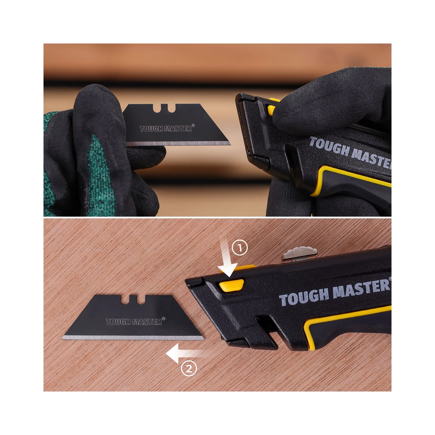 TOUGH MASTER® Retractable Utility Knife Retractable Trimming Utility Knife With 4 SK2 Blades & 10 Piece Extra Utility Knife Blades 4 TOUGH MASTER® Retractable Utility Knife Retractable Trimming Utility Knife With 4 SK2 Blades & 10 Piece Extra Utility Knife Blades - Image 4